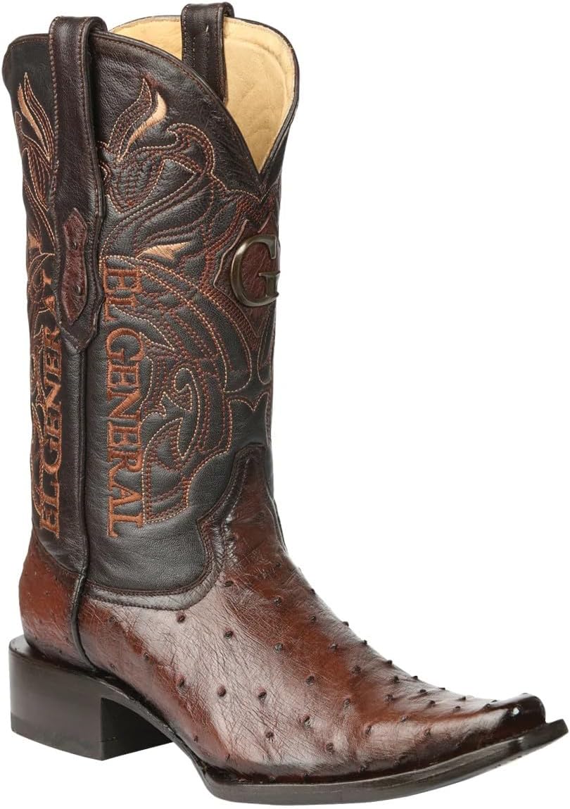 

Мужские экзотические ковбойские сапоги из кожи страуса, коричневого цвета, с натуральными перьями страуса, заостренный носок Generic