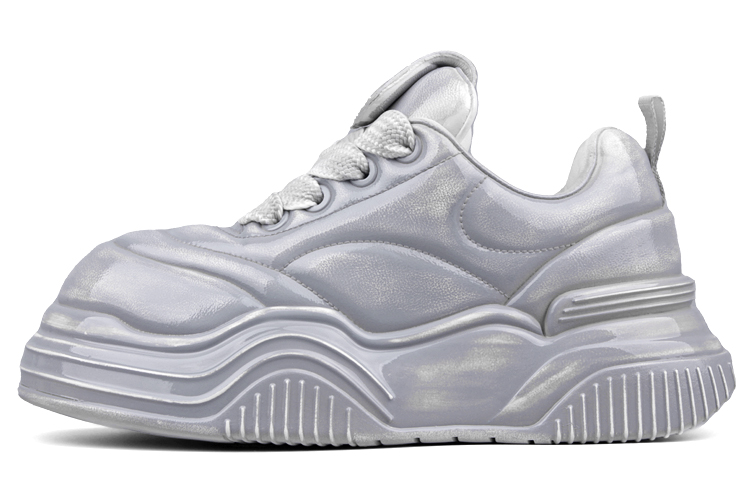 

XIE SHE Серебристо-голубые массивные низкие кроссовки для увеличения роста легкие нескользящие унисекс, цвет Silver Blue Realm