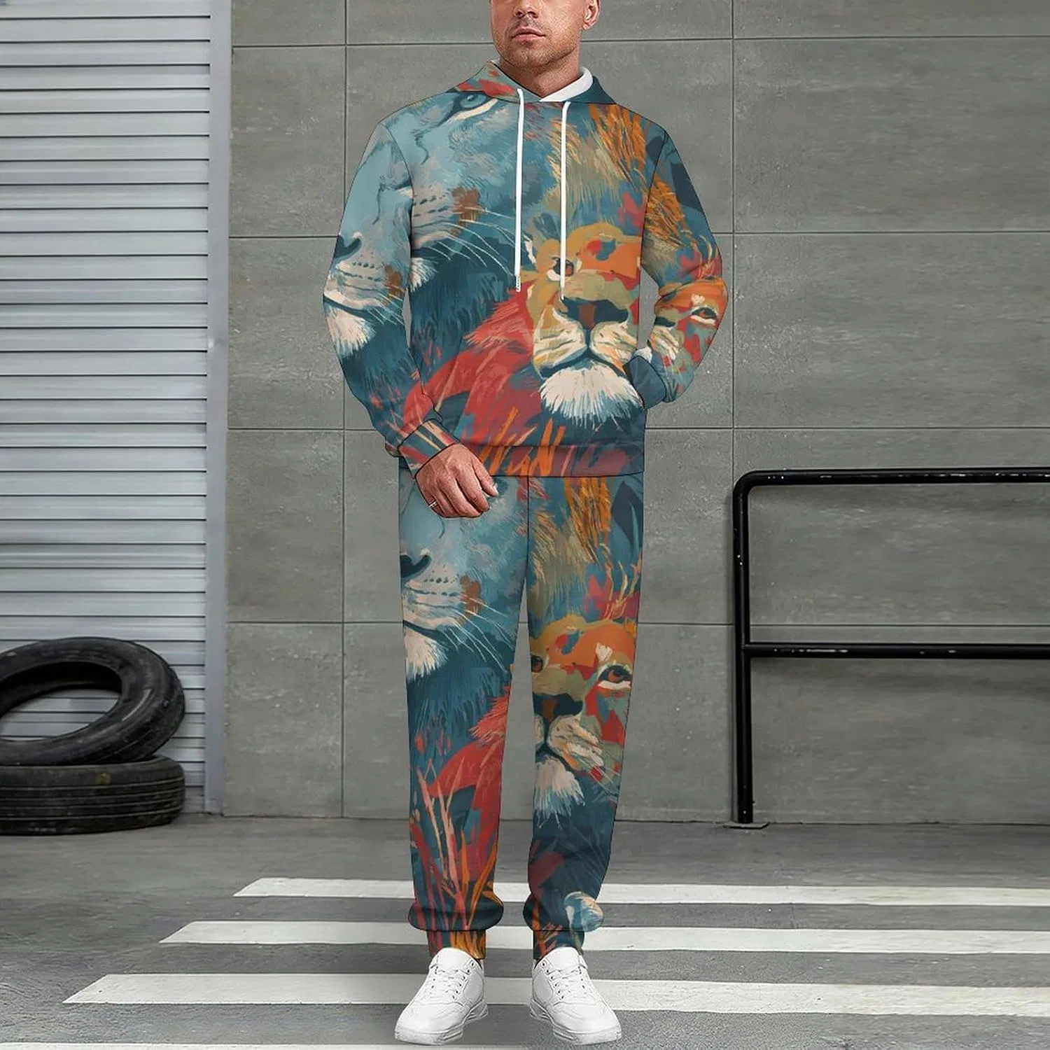 Женский спортивный костюм Tie-Dye Lion Floral, 2 предмета, Style — фото 3