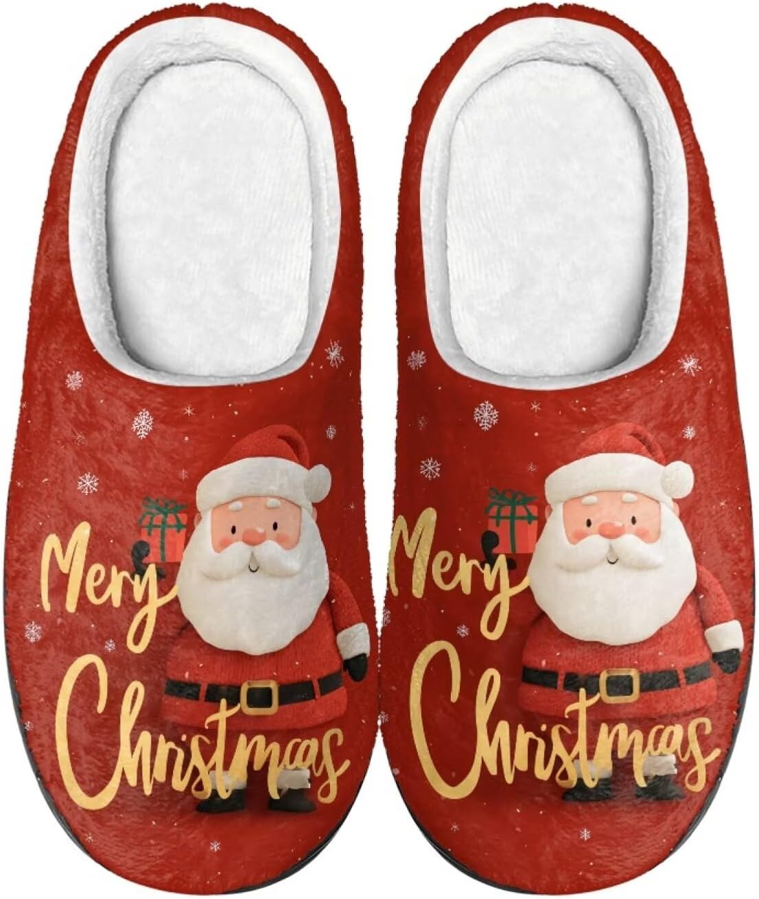 

Удобные плюшевые тапочки Cadowhimsy с закрытым носком, домашние тапочки без шнурков, пушистые домашние тапочки для женщин и мужчин, для дома и улицы, красный