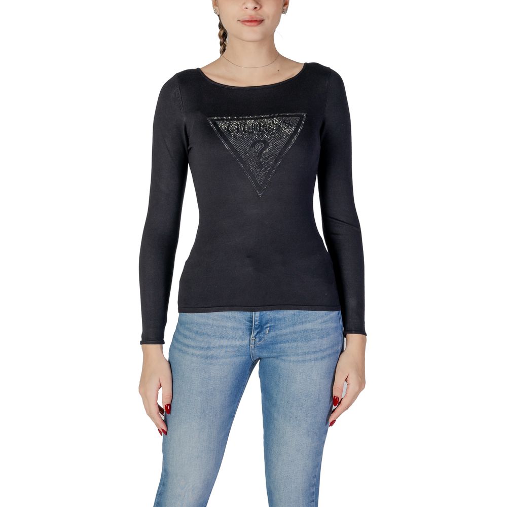 

Черные вискозные топ и футболка GUESS