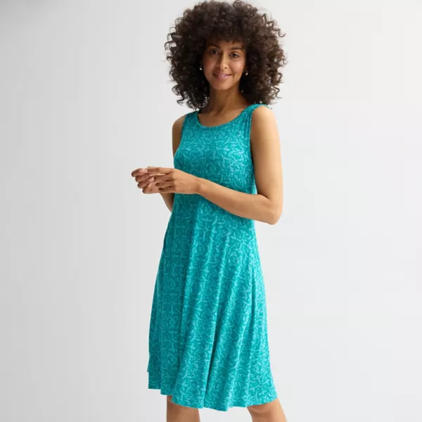 

Женское свободное платье-майка без рукавов Croft & Barrow, цвет aqua tonal tile