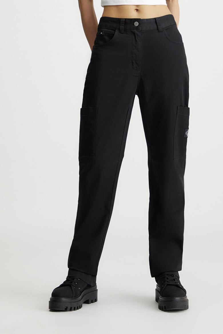 

Прямые брюки с завышенной талией Calvin Klein Jeans, черный