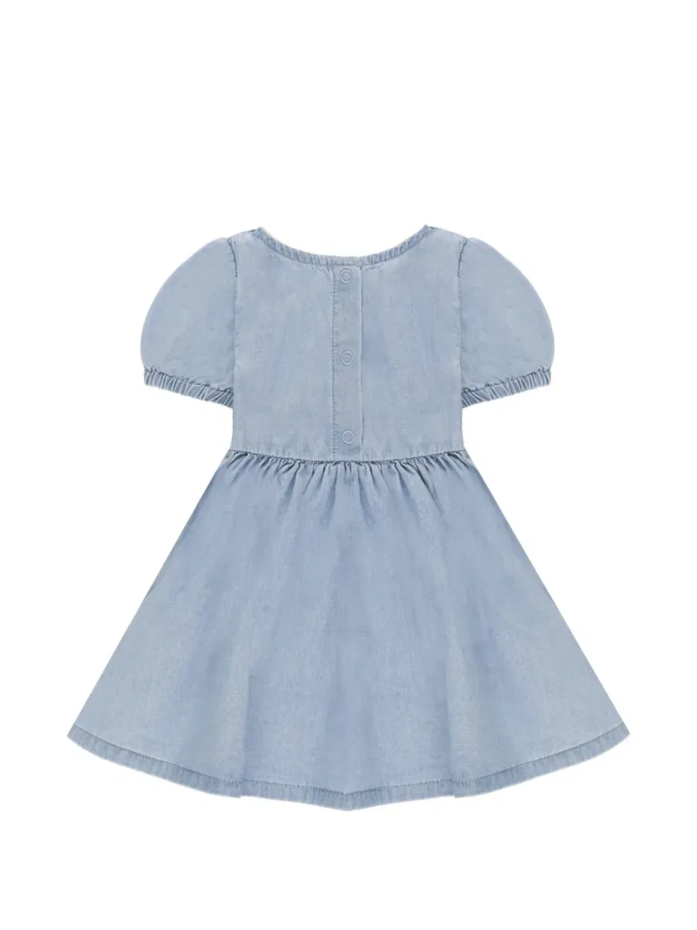 Платье с вышивкой в виде божьих коровок и пышными рукавами Stella Mccartney Kids, синий — фото 2
