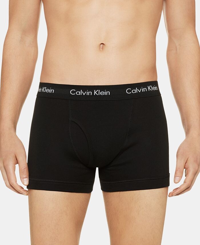 Мужская 5-Пк. Классическое нижнее белье из хлопка из хлопка Calvin Klein, черный — фото 2