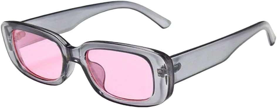 

Прямоугольные модные солнцезащитные очки для женщин и мужчин в стиле ретро-винтаж с защитой от УФ-излучения UV400, очки для пляжа и путешествий HHZZYVY, Grey Pink