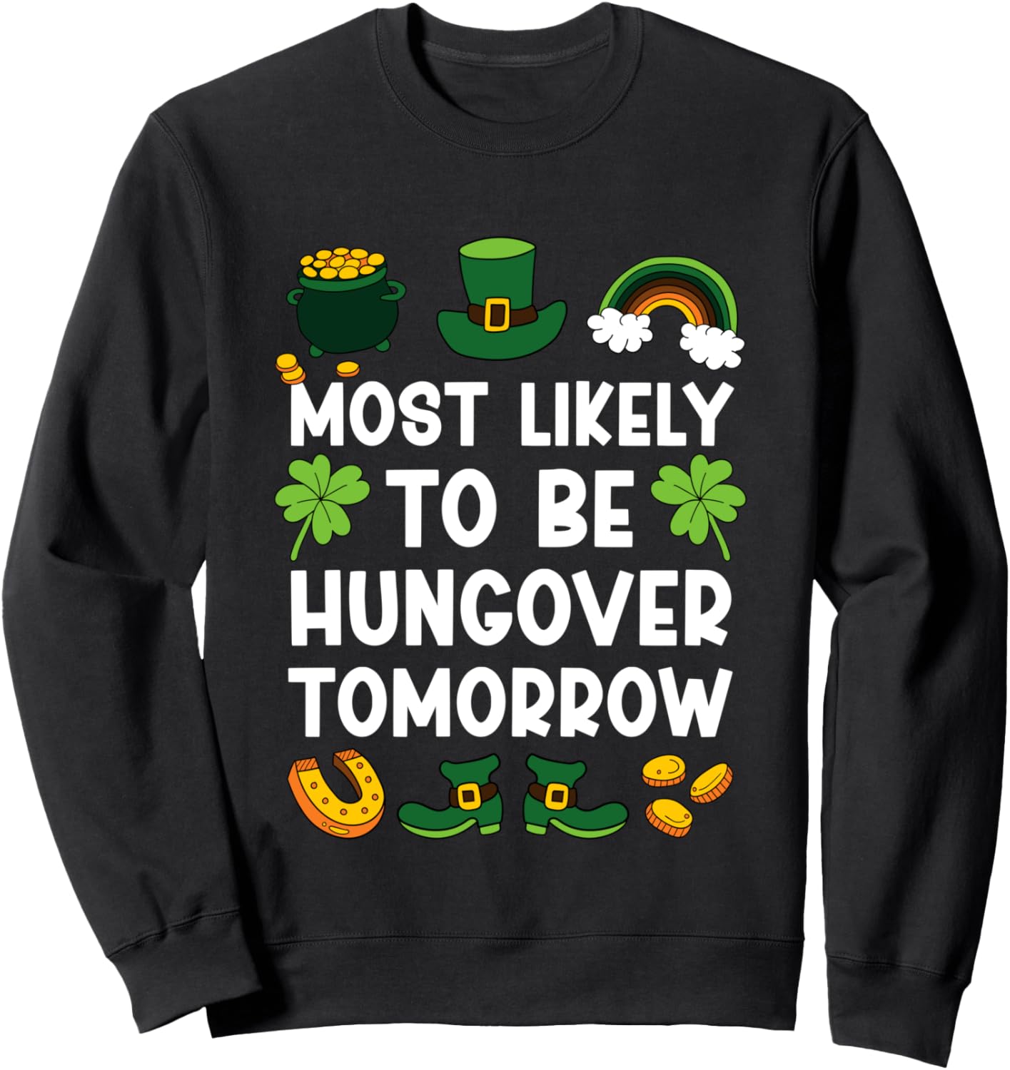 

Забавная толстовка ко Дню Святого Патрика, от которой, скорее всего, завтра у вас будет похмелье Funny St Patricks Day Shirts For Saint Paddys Day, черный
