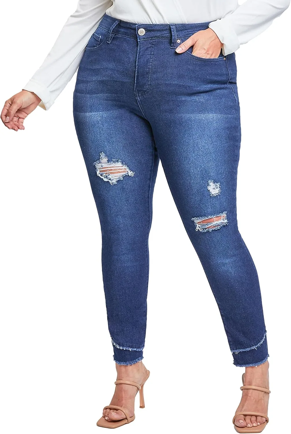

Royalty for Me Women's Plus Size Sustainable High Rise Skinny Ankle Jeans
