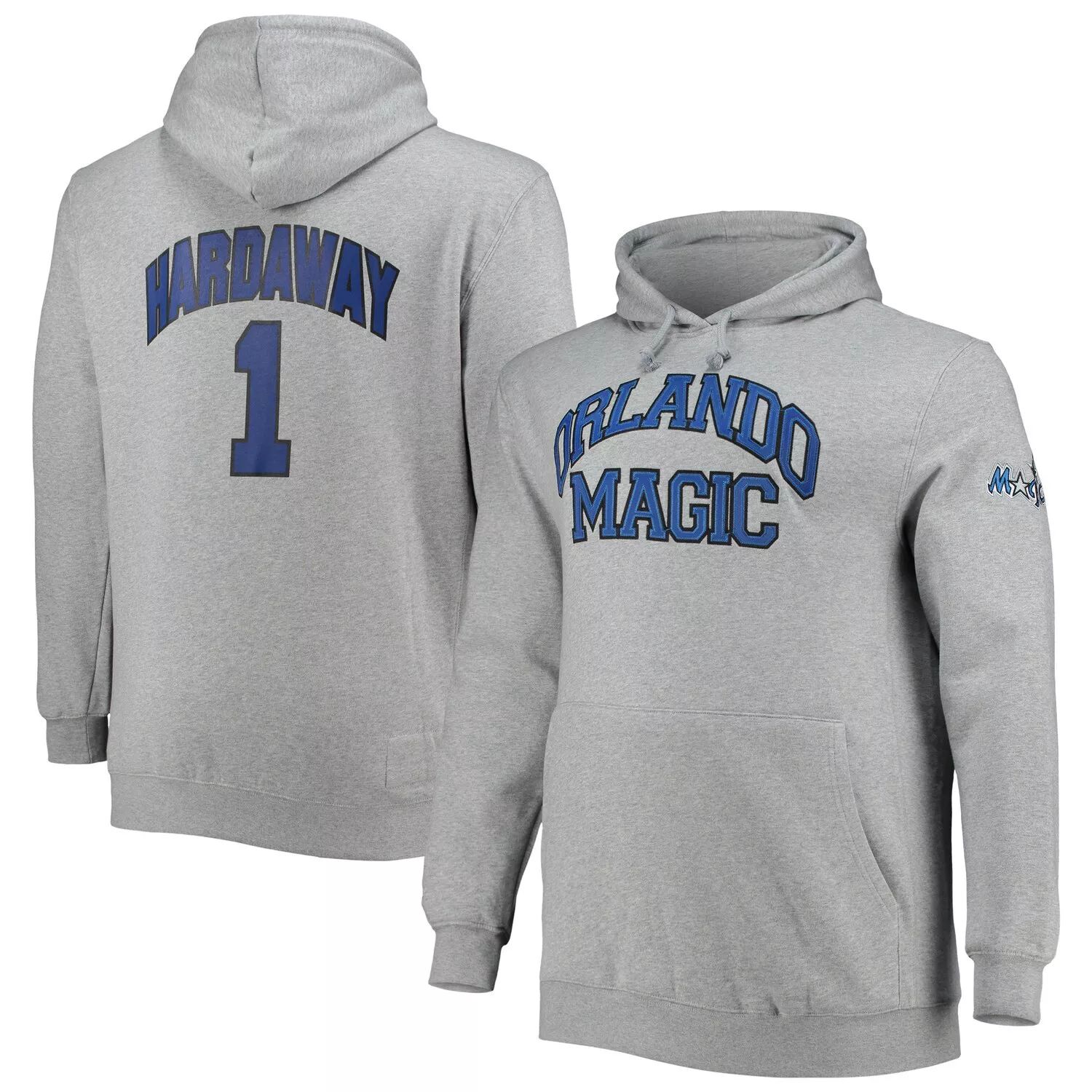 

Мужской пуловер с капюшоном Mitchell & Ness Penny Hardaway Heathered Grey Orlando Magic Big & Tall Name & Number