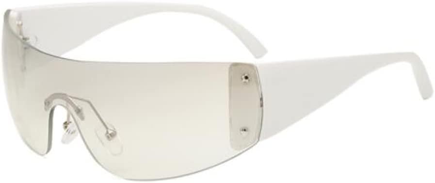 

Солнцезащитные очки One Piece с защитой от ультрафиолета, без оправы, футуристические солнцезащитные очки обтекаемой формы, стильные и декоративные солнцезащитные очки в стиле звезды PUB, White Foot Light Mercury Flakes