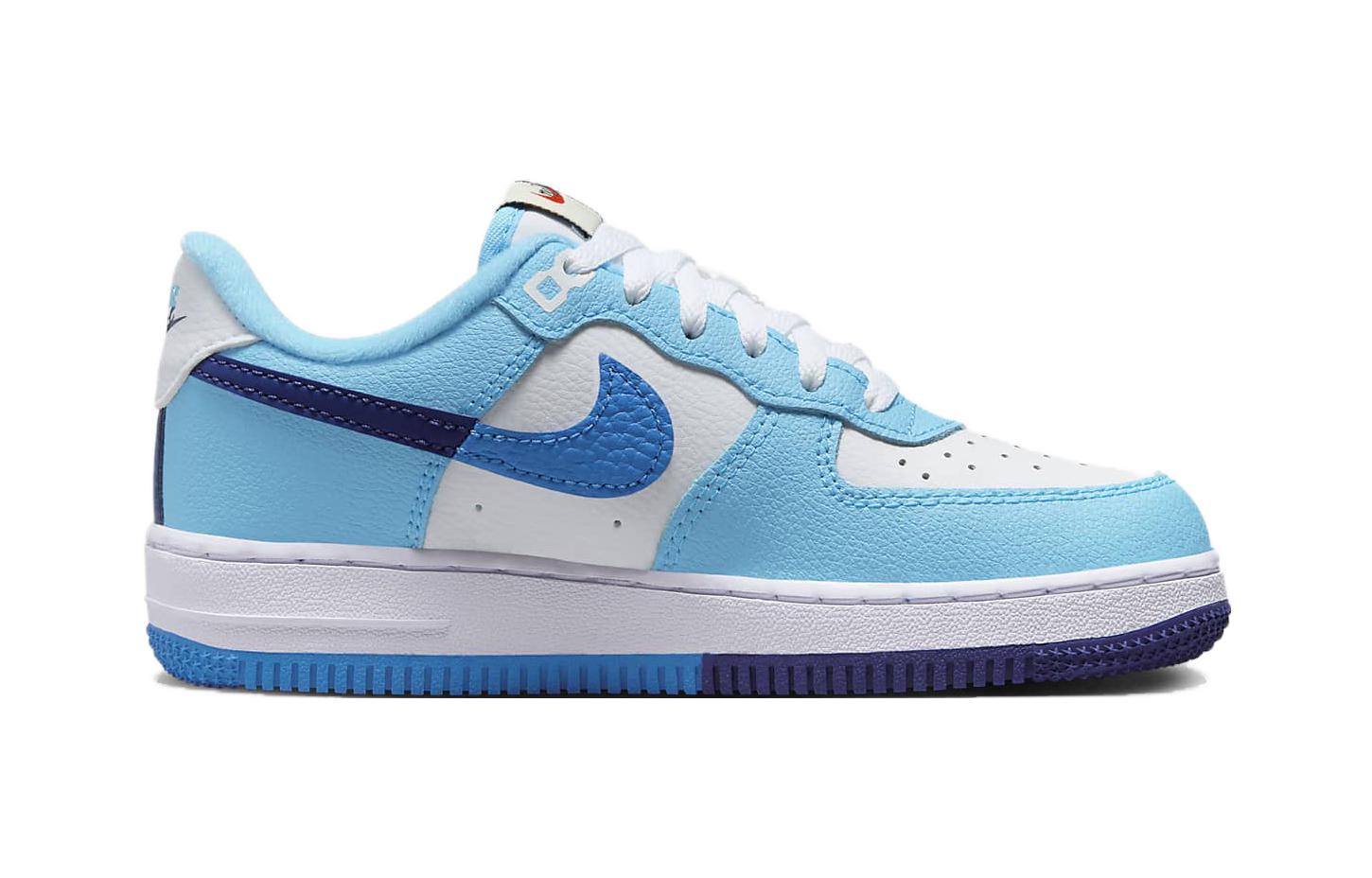 Nike Force 1 LV8 PS 'Split - Light Photo Blue', белый/тёмный королевский синий/балтийский синий/светлый фото синий — фото 2