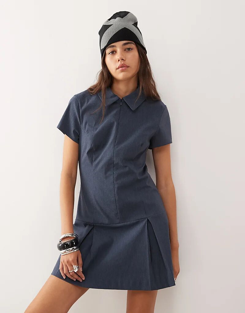 

COLLUSION платье-бенгалин приталенного кроя, темно-синего цвета