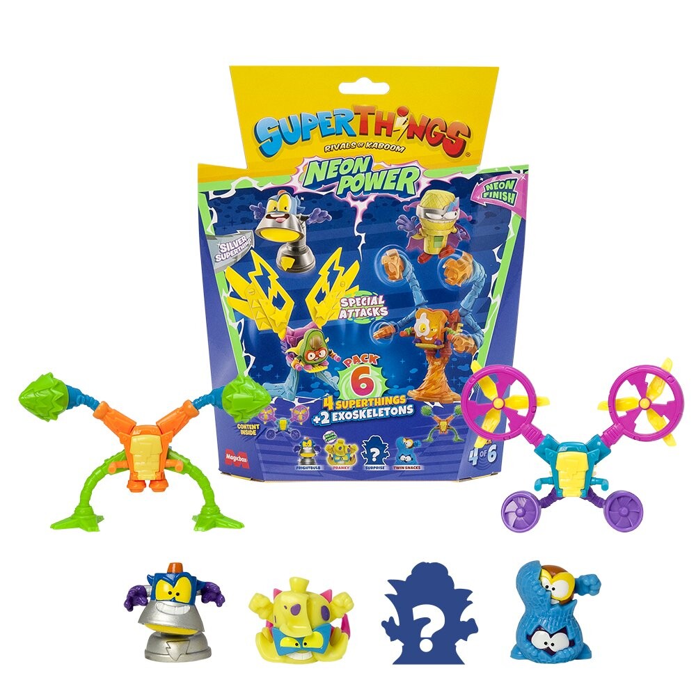 

Superthings 4 фигурки + 2 экзоскелета Neon Power Pack4Of6 S11 Magic Box