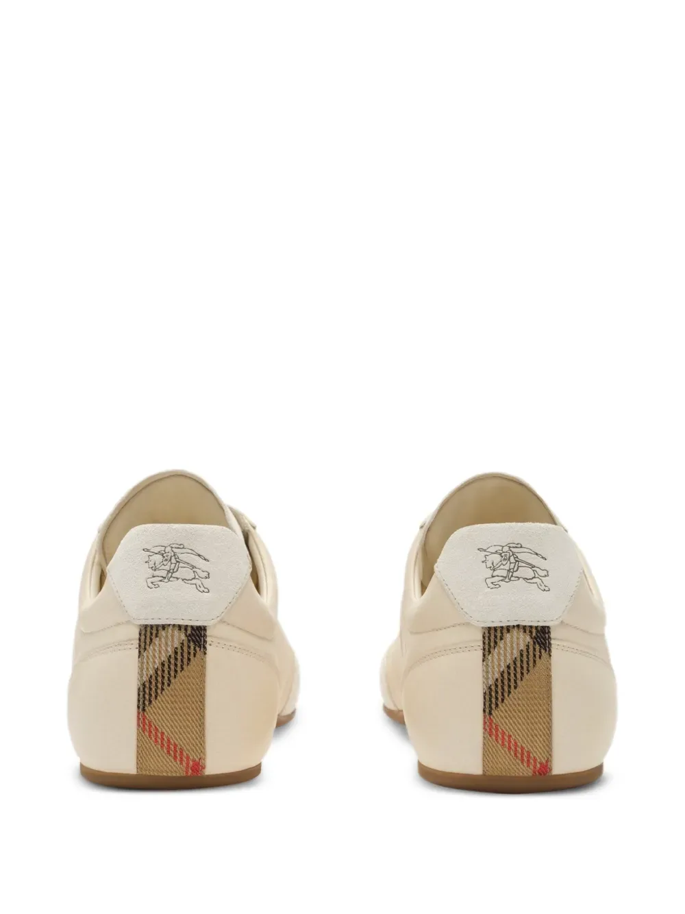 Кожаные кроссовки Knight Runner BURBERRY, бежевый — фото 3