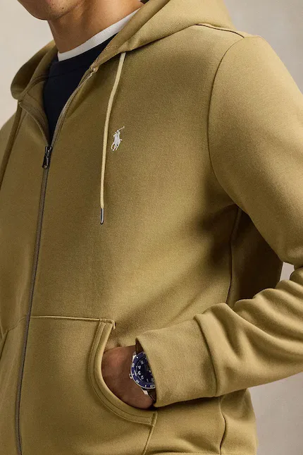 Толстовка на молнии с капюшоном хлопковая Polo Ralph Lauren, зеленый — фото 4