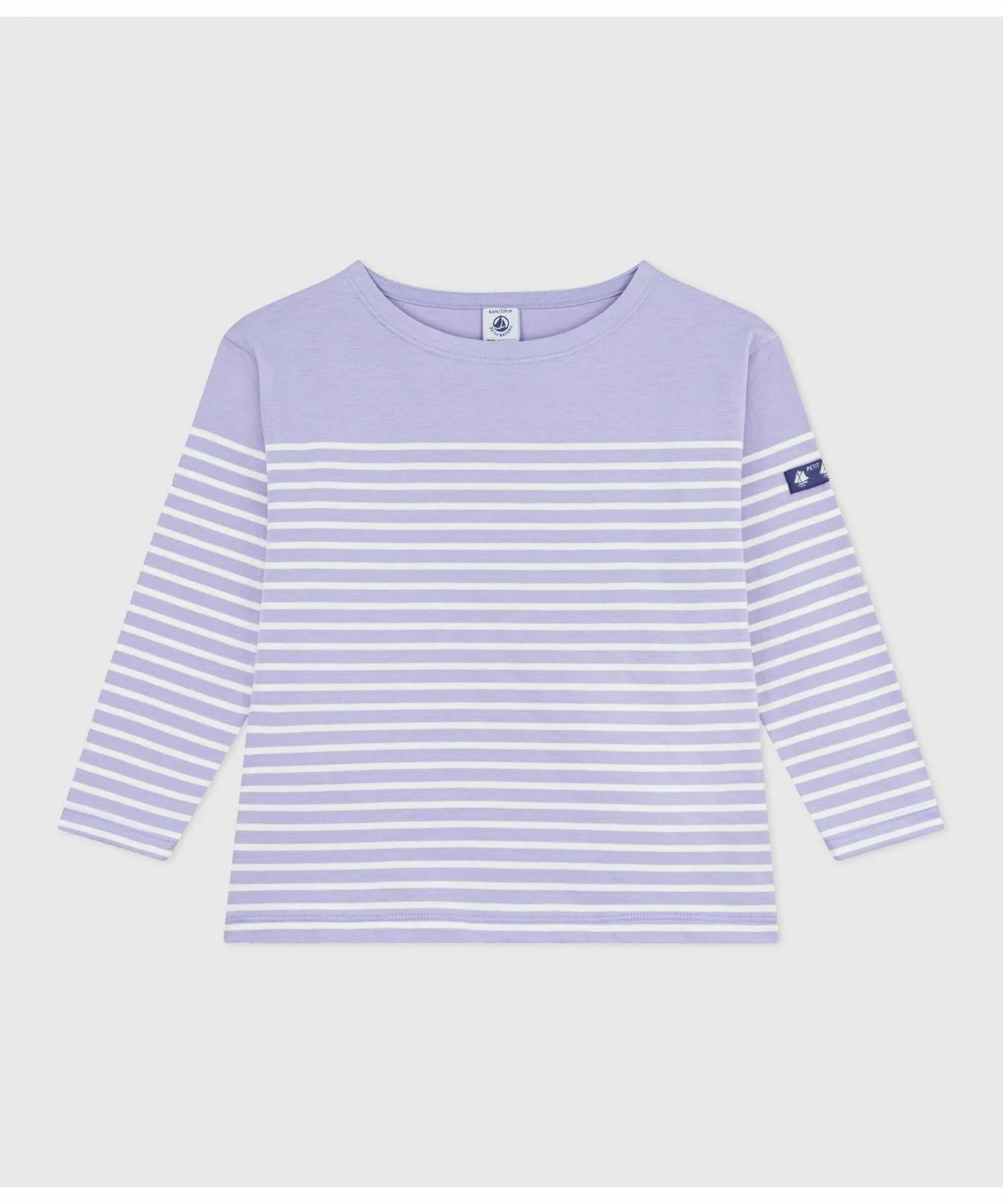 Пуловер мариньер PETIT BATEAU, Purple/Off White — фото 4