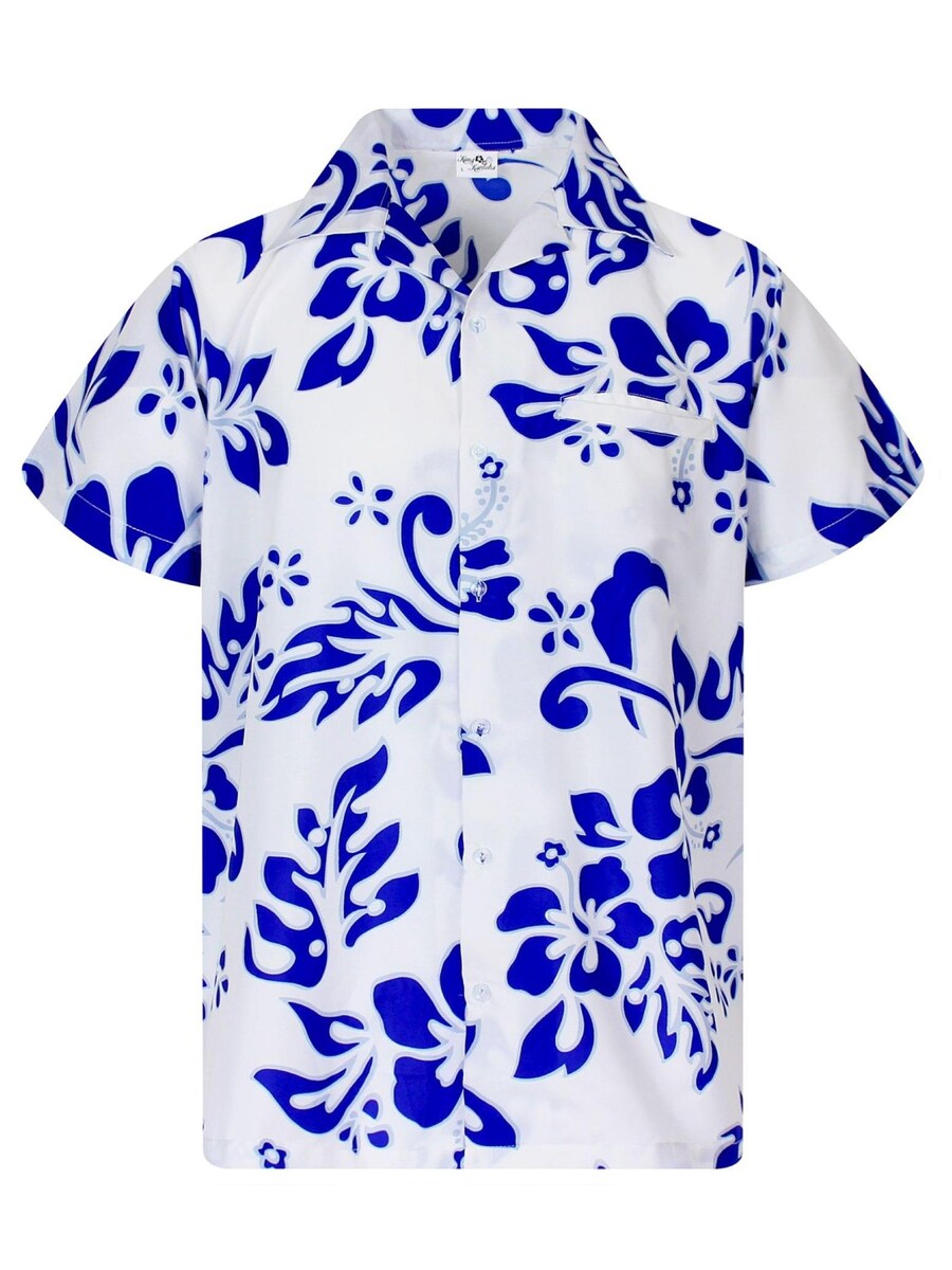 

Рубашка King Kameha Hibiscus White Line, индиго