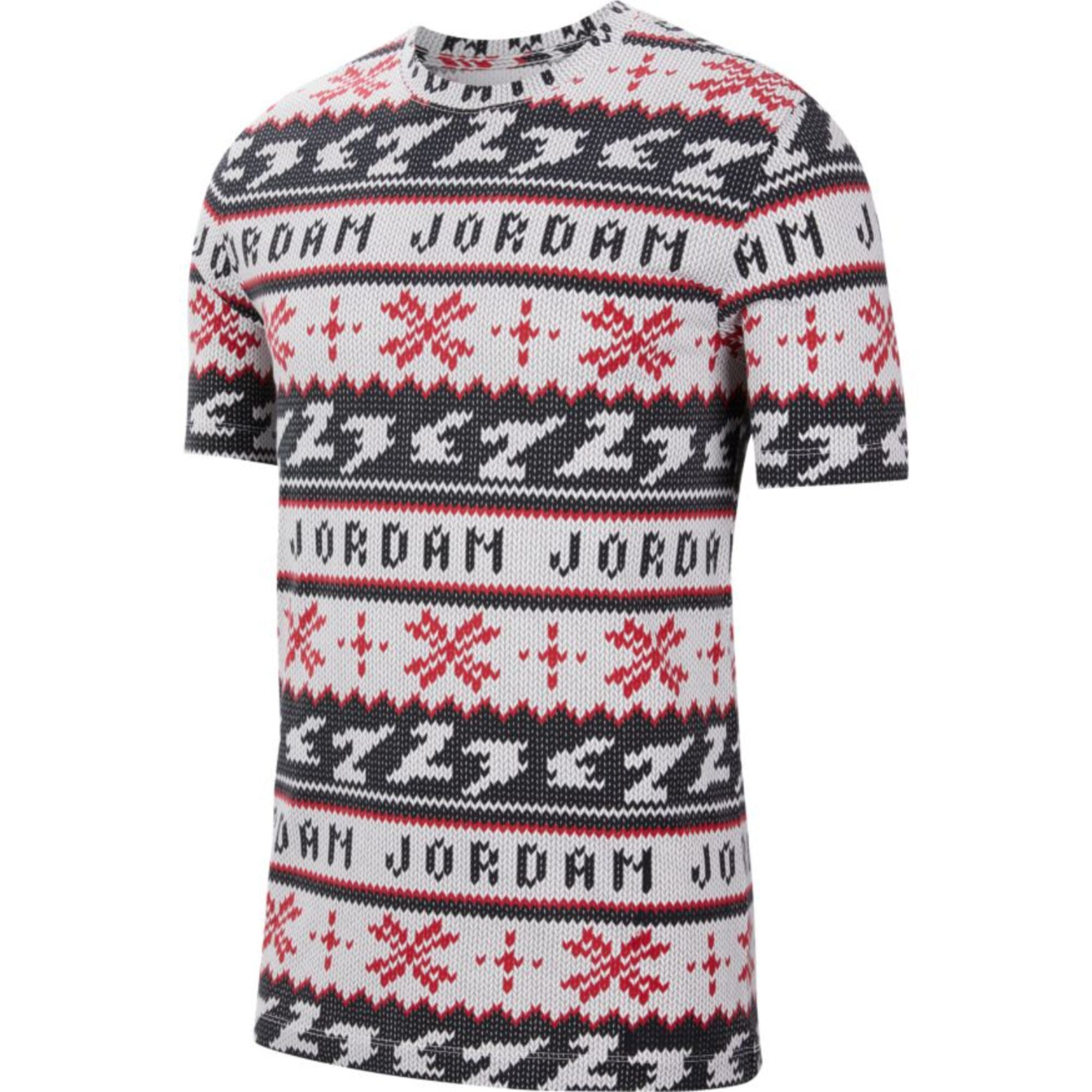 

Футболка с коротким рукавом Nike Jordan Ugly Sweater белая/красно-черная CT3711-101 мужская