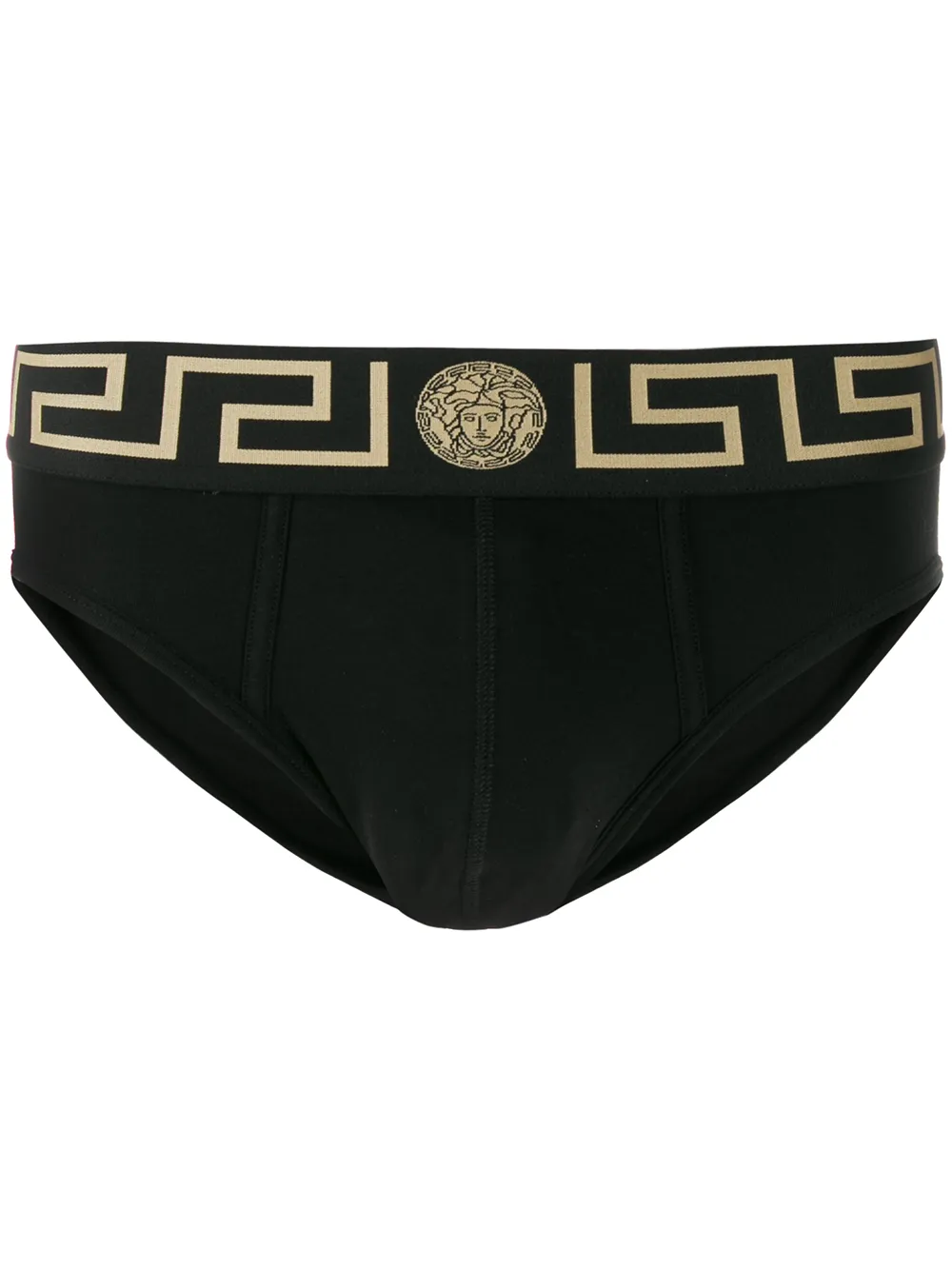 

Трусы-брифы с узором Greca VERSACE, черный