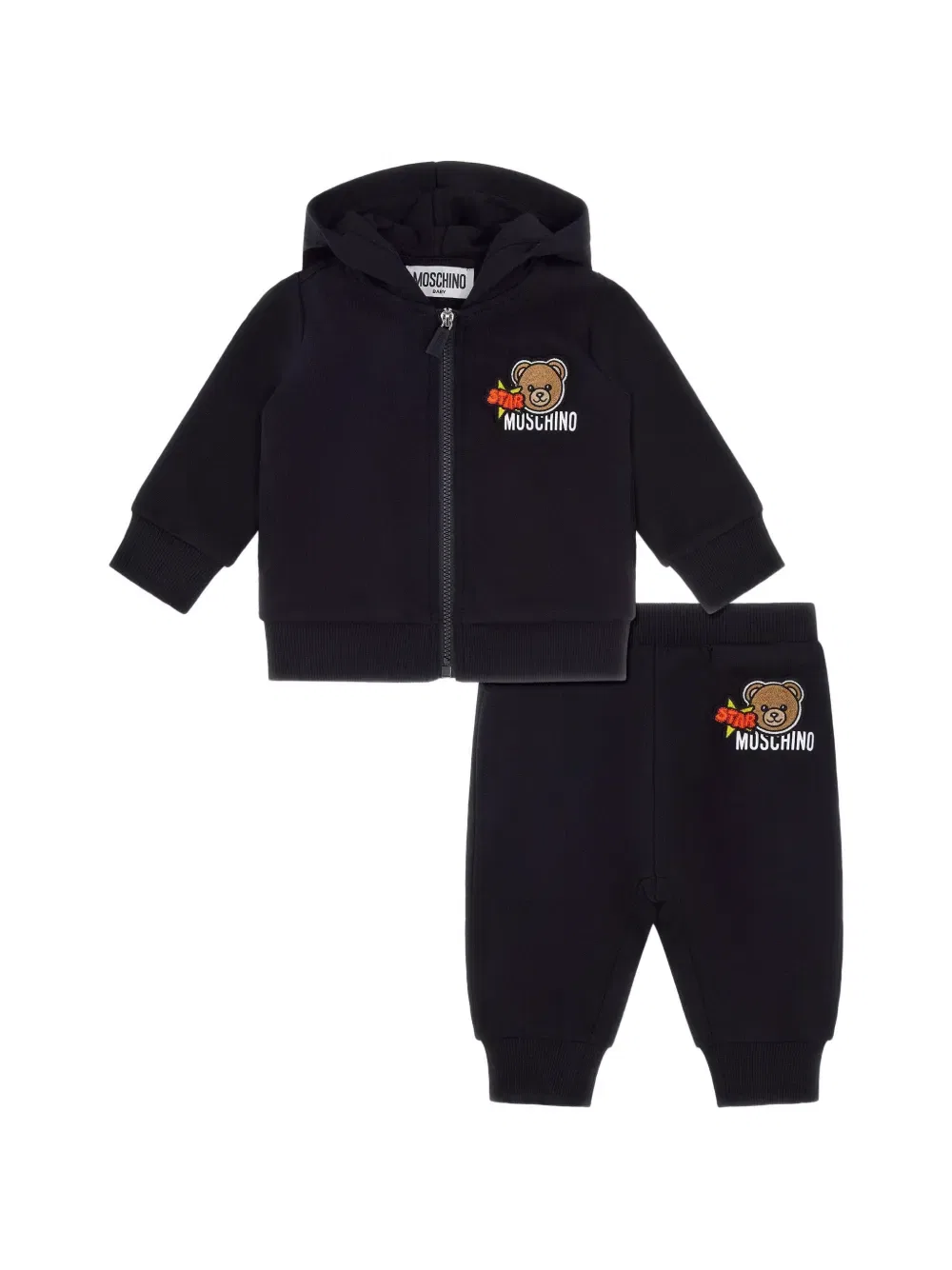 Спортивный костюм с аппликацией в виде плюшевого мишки Moschino Kids, синий