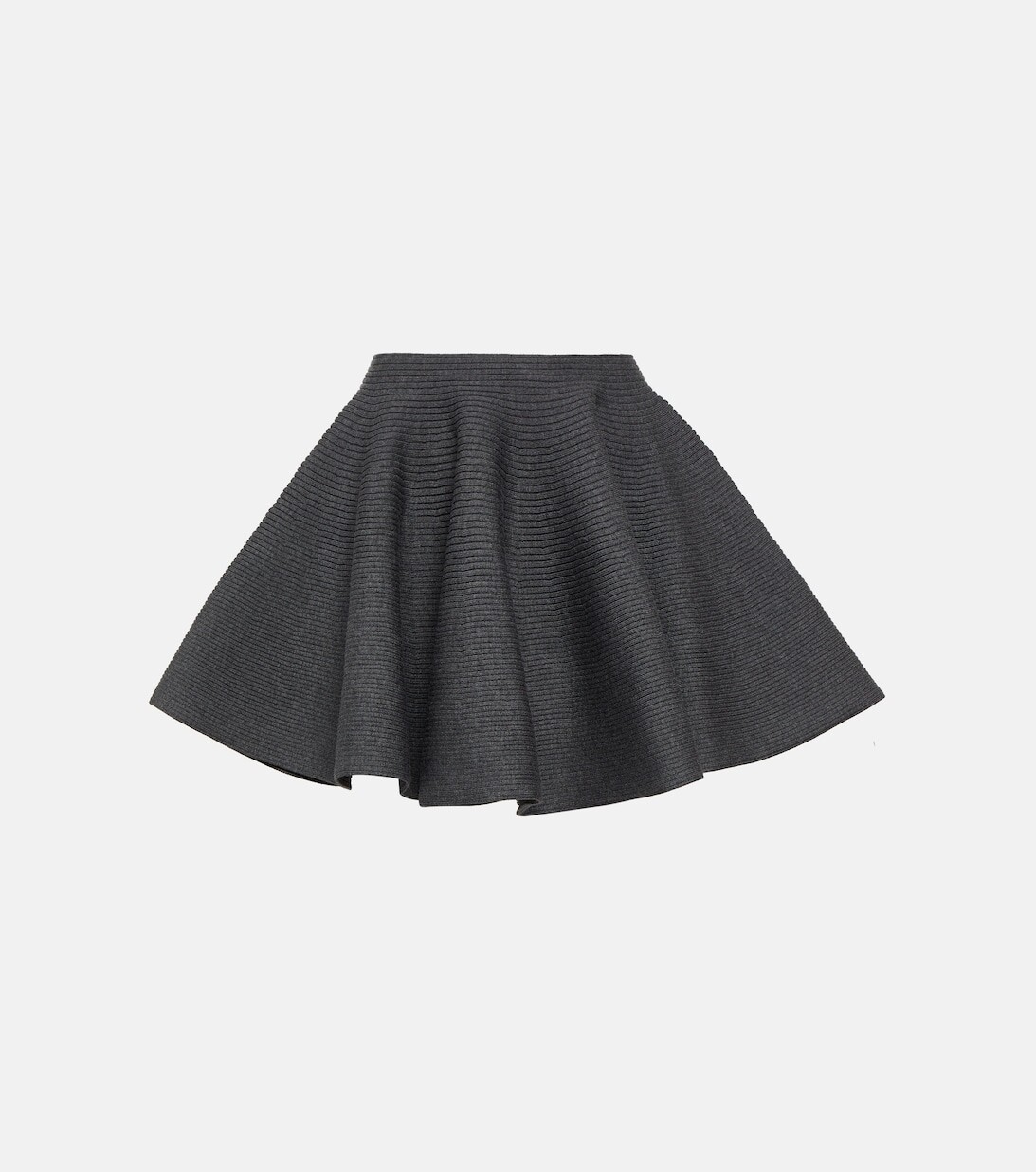 

Мини-юбка в рубчик из смесовой шерсти ALAÏA, серый