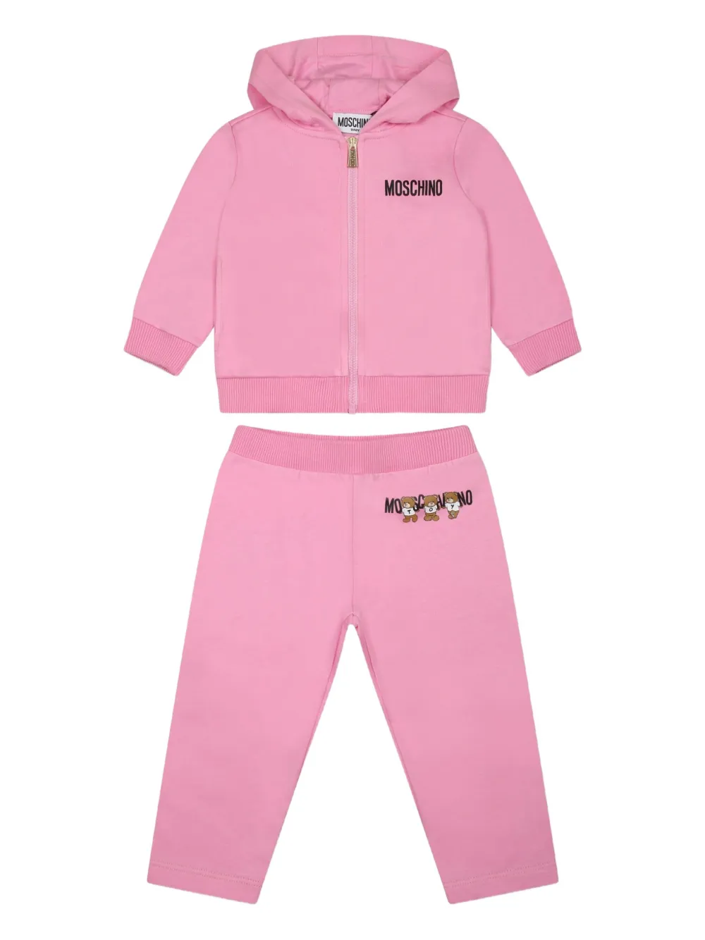

Спортивный костюм с плюшевым мишкой Moschino Kids, розовый