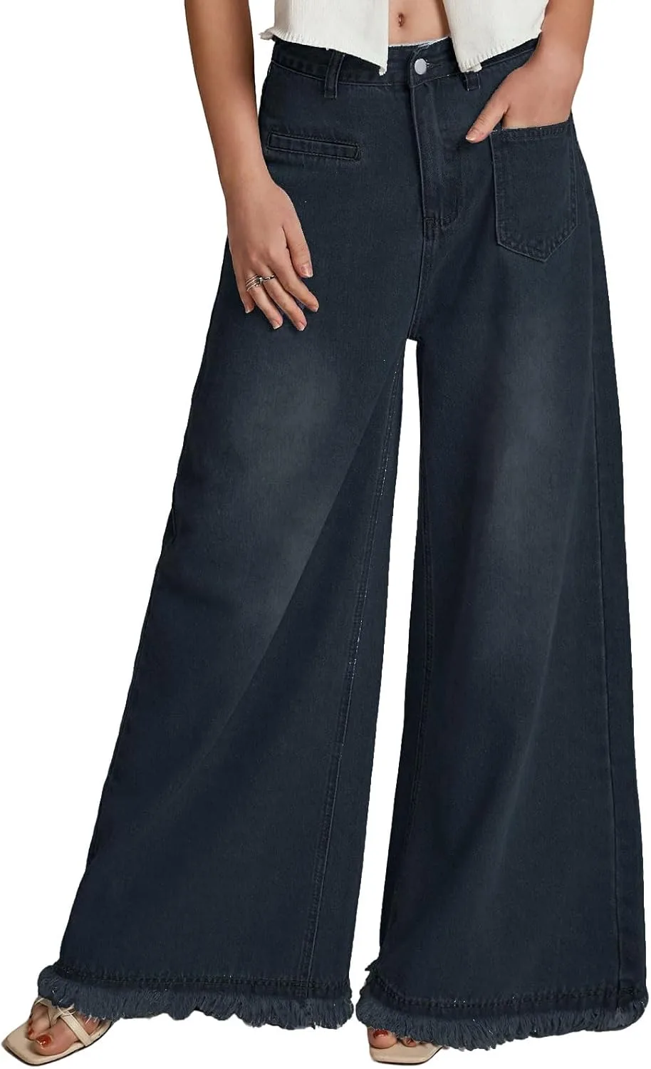 

Женские джинсы Vintage Distressed Mid Rise Wide Leg loveimgs