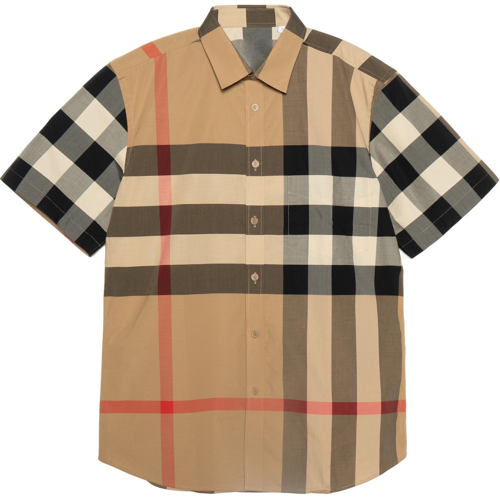Футболка Burberry из стрейч-поплина, короткий рукав, цвет хаки — фото 2