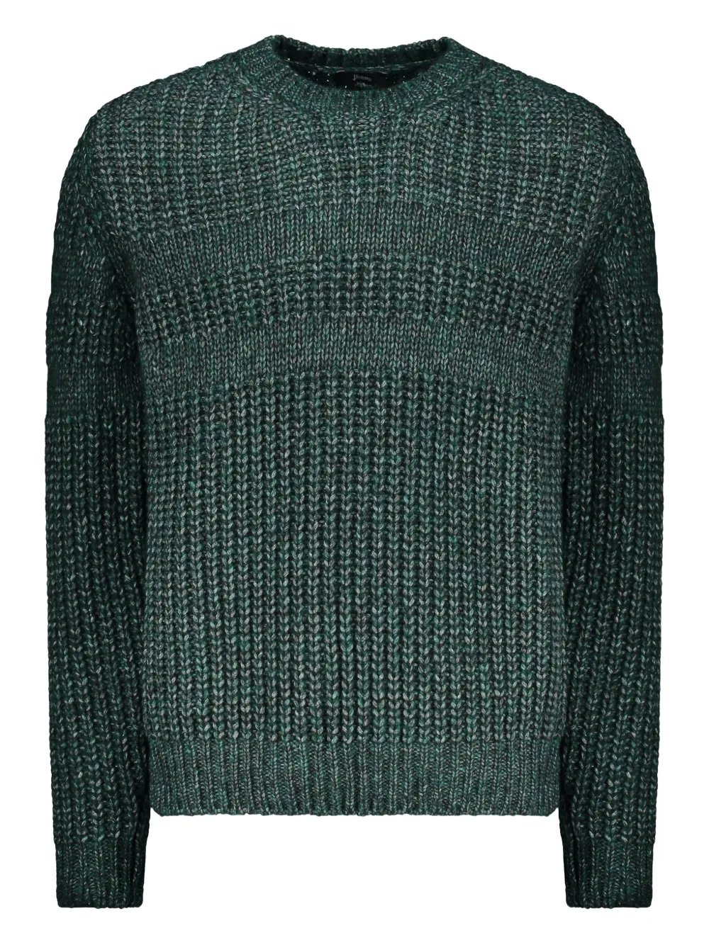 

Рифленый свитер с круглым вырезом Herno, зеленый