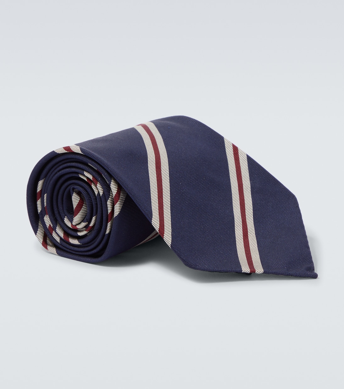 

Полосатый шелковый галстук Dunhill, Bourgogne