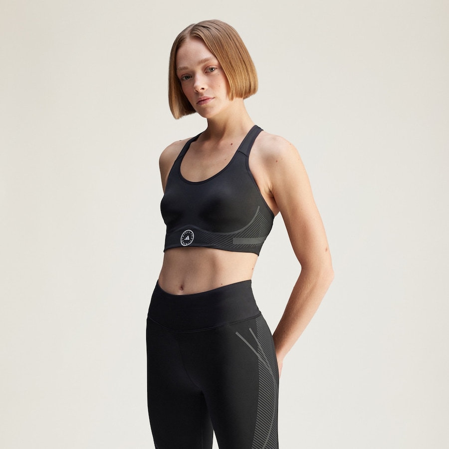 Спортивный бюстгальтер-бралетт ADIDAS BY STELLA MCCARTNEY TruePace, черный — фото 3