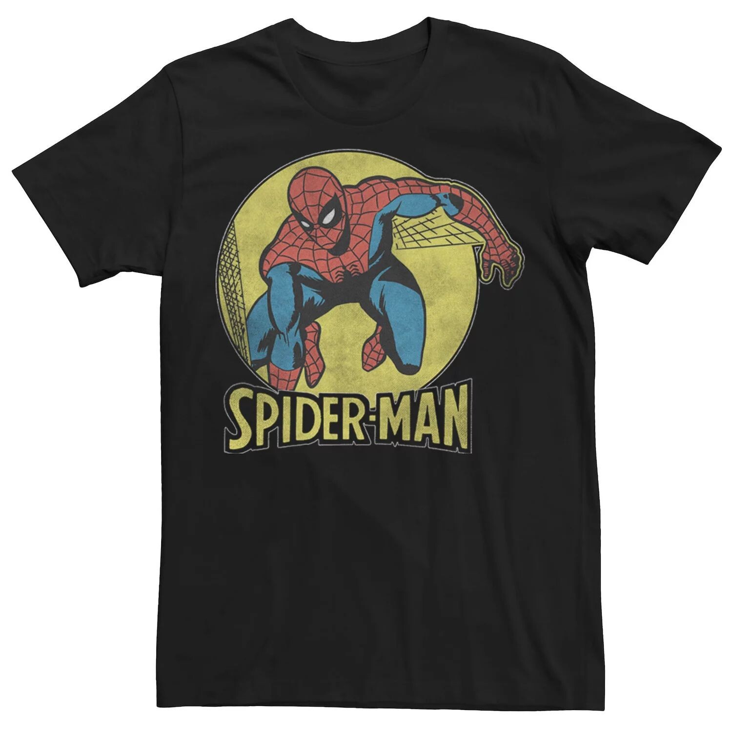 

Мужская классическая футболка с буквенным портретом в стиле комиксов Marvel Spider-Man, Black Licensed Character, черный
