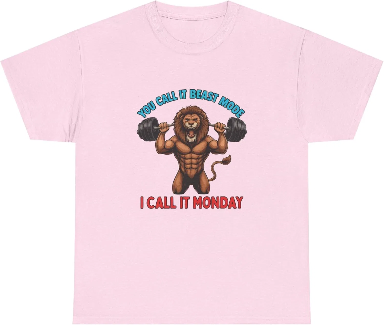 Футболка Beast Mode для спортзала, мотивирующая майка для тренировок, забавный топ для фитнеса, унисекс футболка для бодибилдеров, спортсменов и повседневной носки GENERIC, светло-розовый