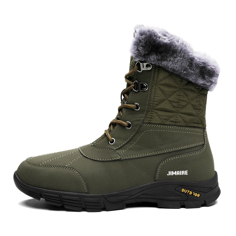 

King Jinmai Тёплые армейские зелёные зимние ботинки для мужчин, цвет Army Green