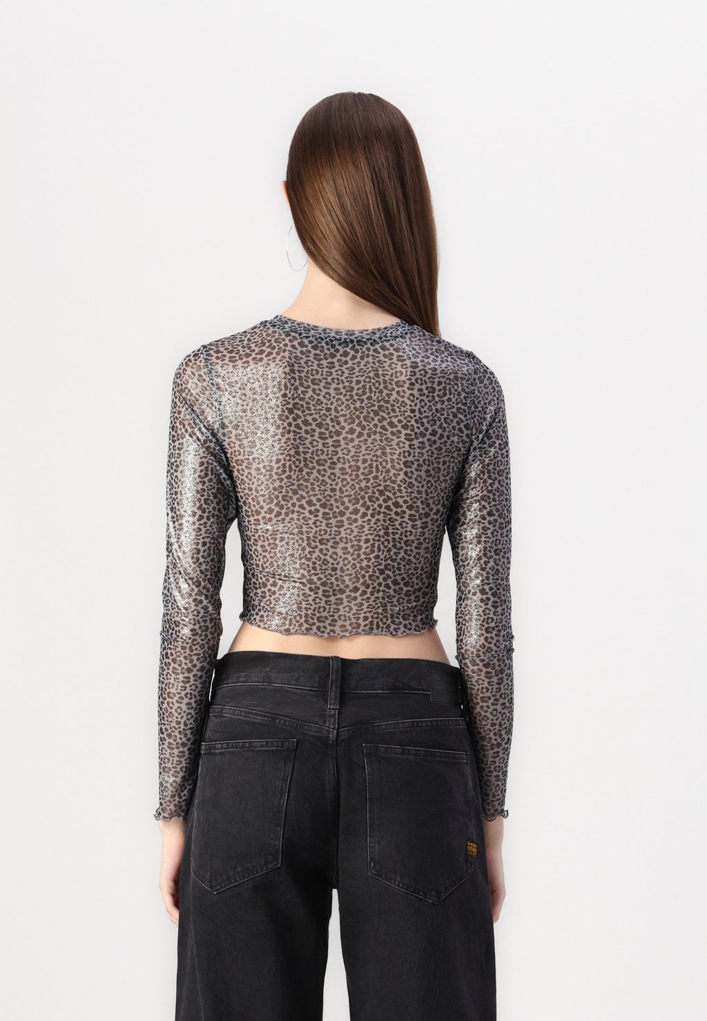 

Топ с длинными рукавами ONLVICKY LEO SHINY CROP ONLY, темно-серый