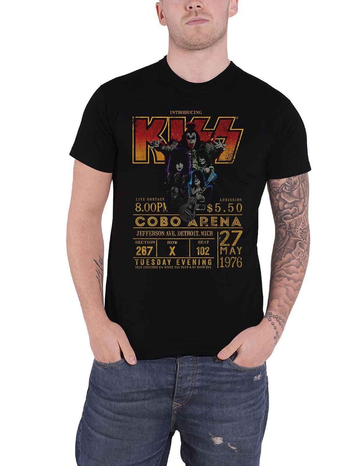 

Эко-футболка с плакатом Cobra Arena 1976 года KISS, черный