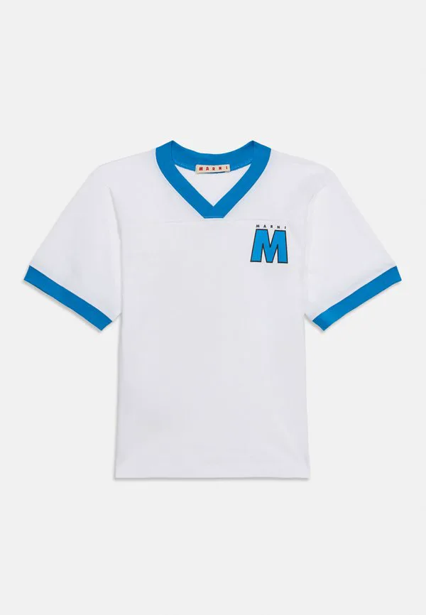 Футболка унисекс с принтом Marni, White/Marine — фото 3