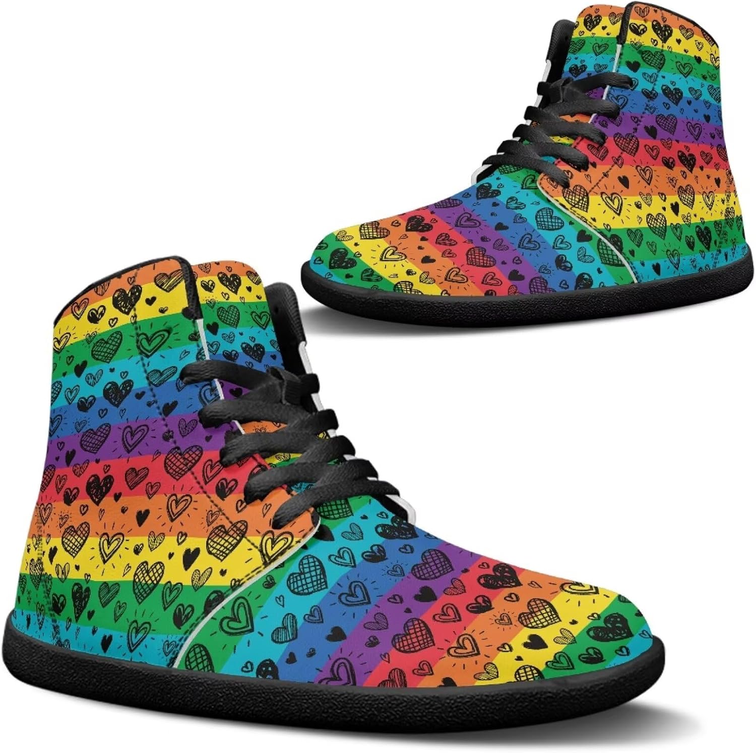 

Высокие повседневные обувь из искусственной кожи с широкой носочной частью, противоскользящие кроссовки на шнуровке, спортивная и рабочая обувь Goronwyfloyd, розовый