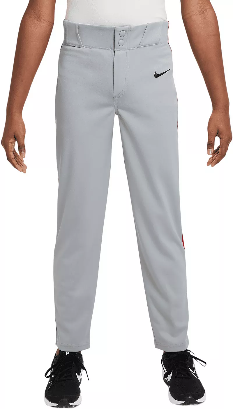 

Мужские высокие бейсбольные брюки с 2 окантовками Nike Vapor Select, цвет Wolf Grey/University Red