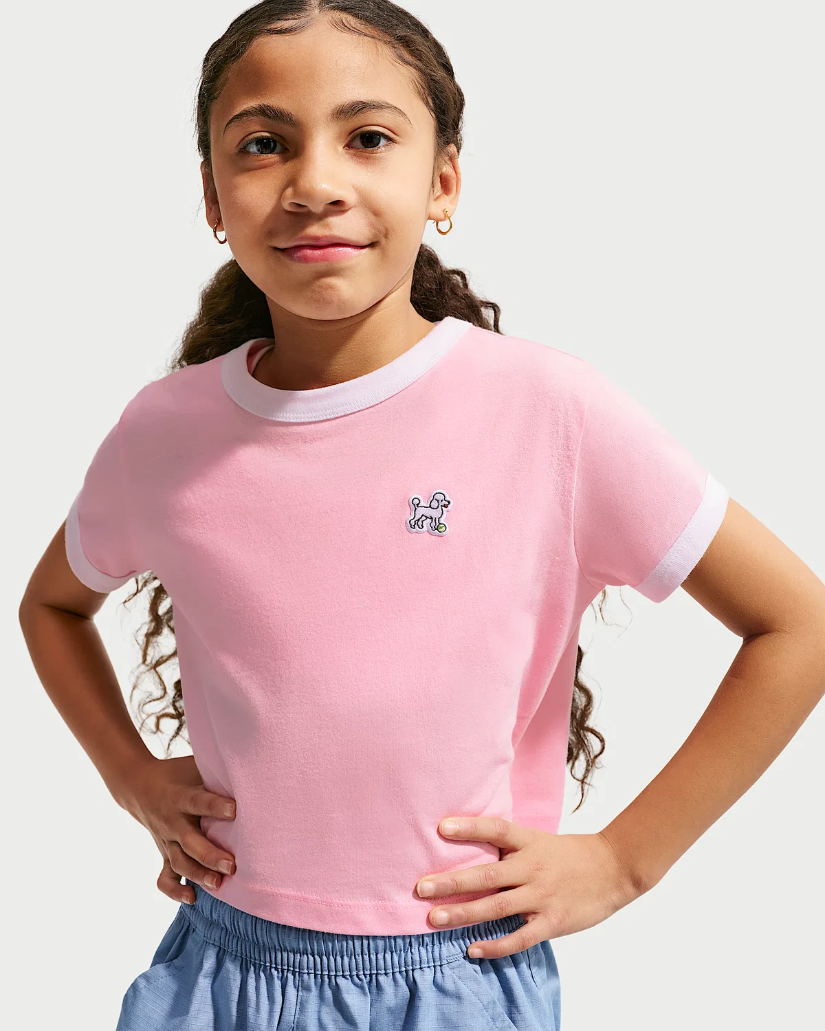 Детская укороченная футболка Nike Sportswear, Medium Soft Pink/White