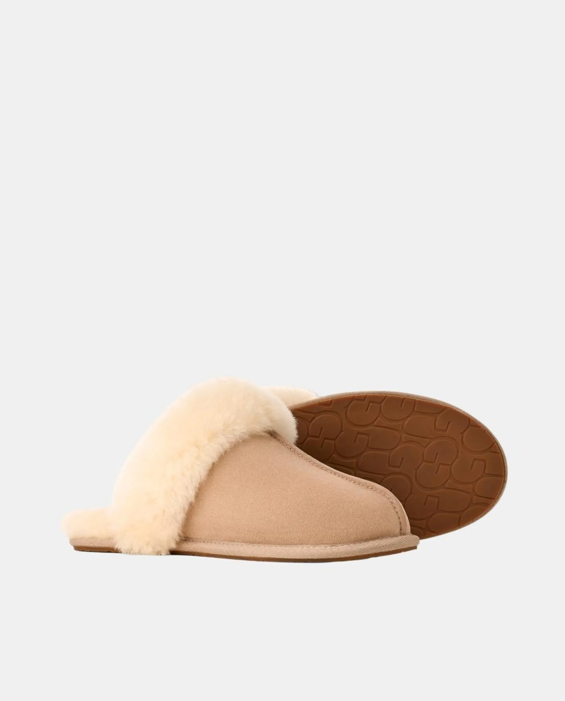 Женские тапочки SCUFETTE II из кожи с меховой подкладкой Ugg, бежевый — фото 2
