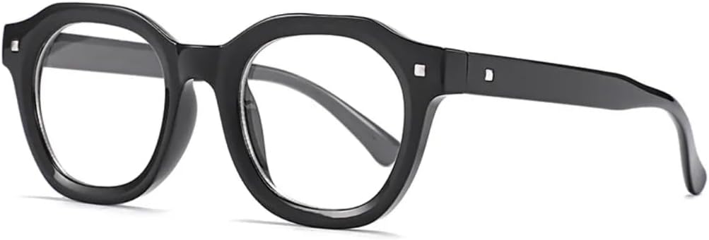 

Роскошные солнцезащитные очки большого размера для женщин и мужчин, винтажные, в стиле панк, хип-хоп, с заклепками, защита от УФ-излучения UV400 (черные, прозрачные) TVTBBVV, Black Clear