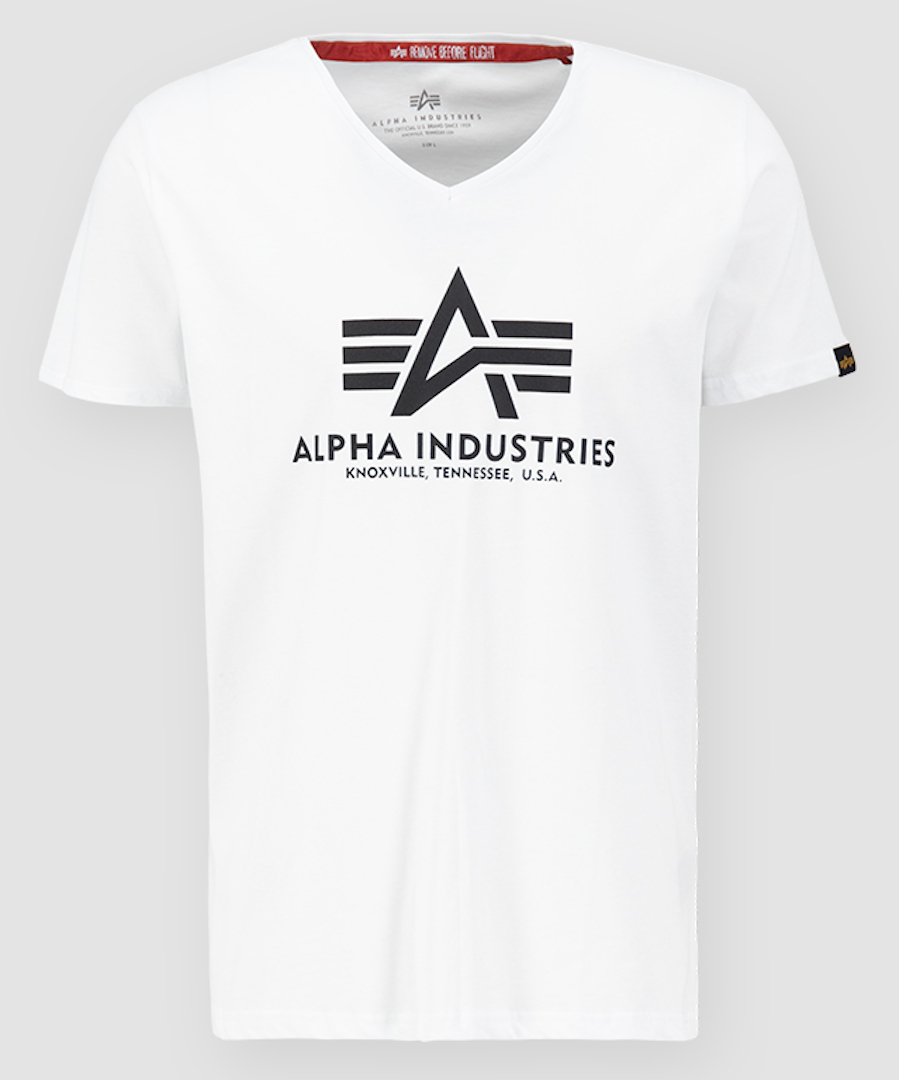 

Футболка Alpha Industries Basic V-Neck T-Shirt, белый