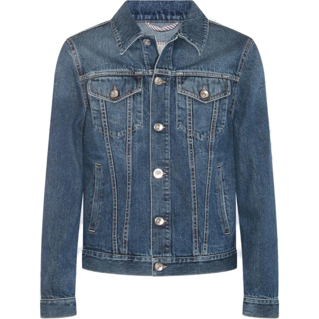 

Джинсовая куртка с прямым подолом на пуговицах Brunello Cucinelli, синий