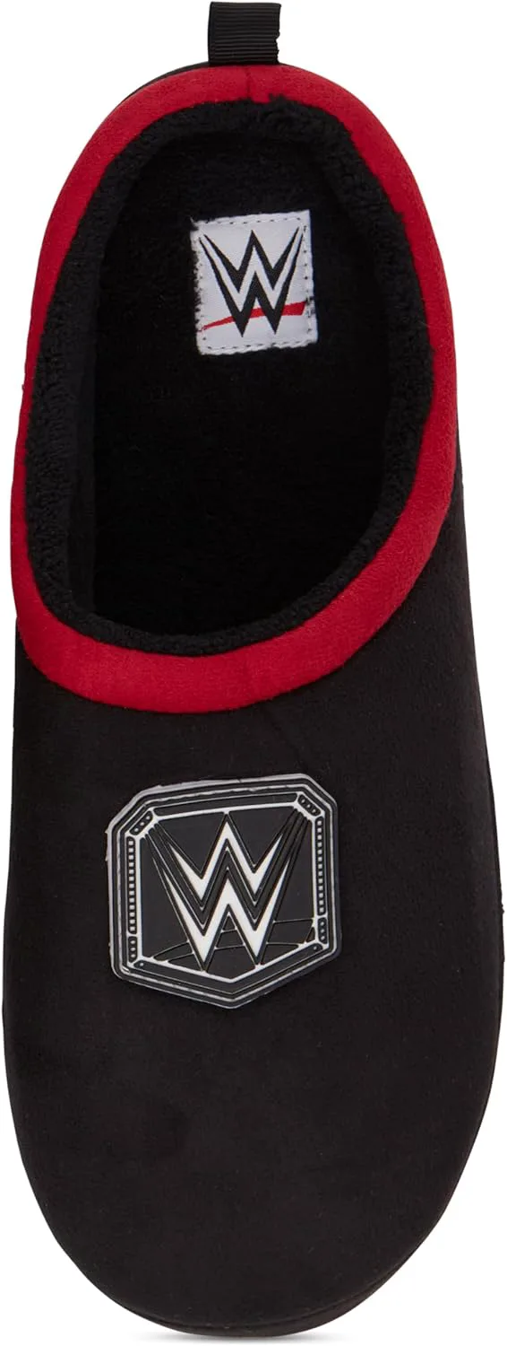 Тапочки WWE с мужским чемпионским поясом - Джон Сина, Роман Рейнс, Сет Роллинс, тапочки-кломбы с дизайном чемпионского пояса по рестлингу, черный — фото 2
