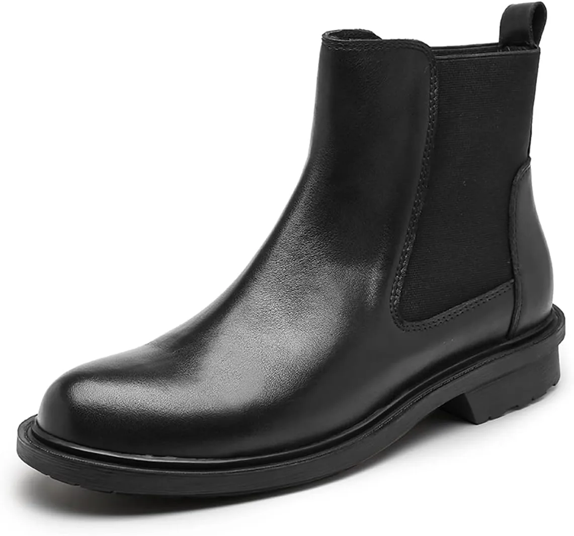 

Мужские челси-ботинки Santimon Chelsea, черные, кожаные, классические, вечерние, повседневные, ковбойские, модные, вестерн, формальные, чукка на щиколотку для мужчин и мальчиков, черный