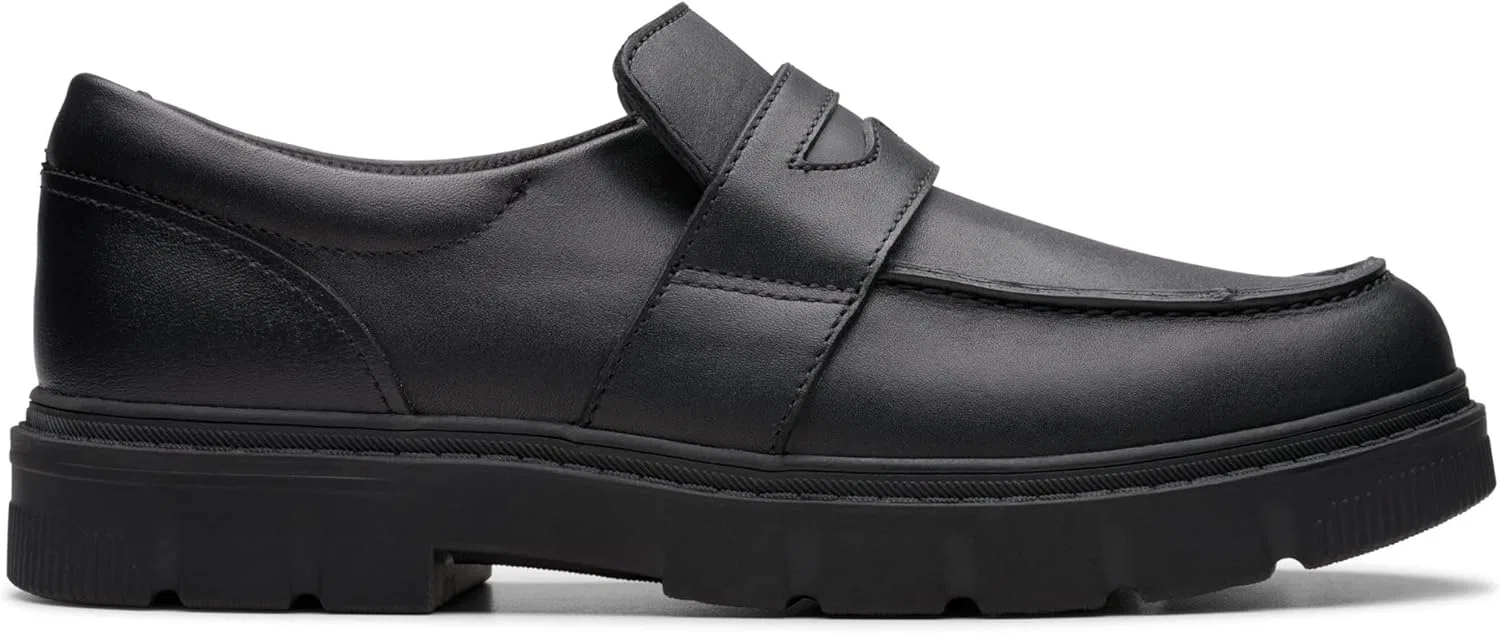 Туфли Clarks Unisex Kinder Lorcamcraft YOxford-Schuh, Black (Black Leather)