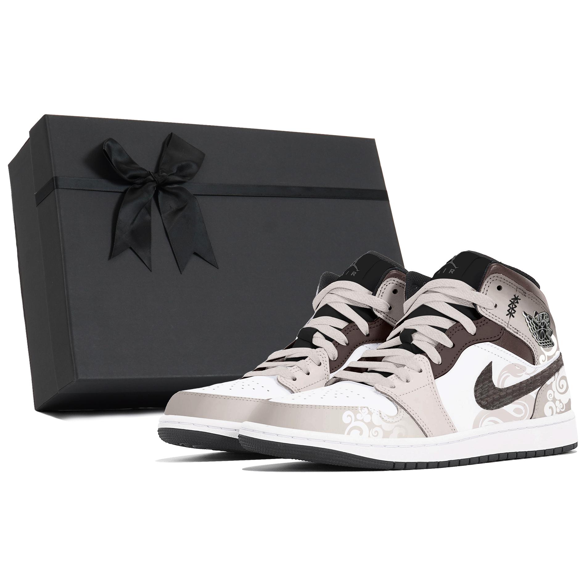 

Jordan Air 1 устойчивые к истиранию мид-топ винтажные баскетбольные кроссовки мужские white brown