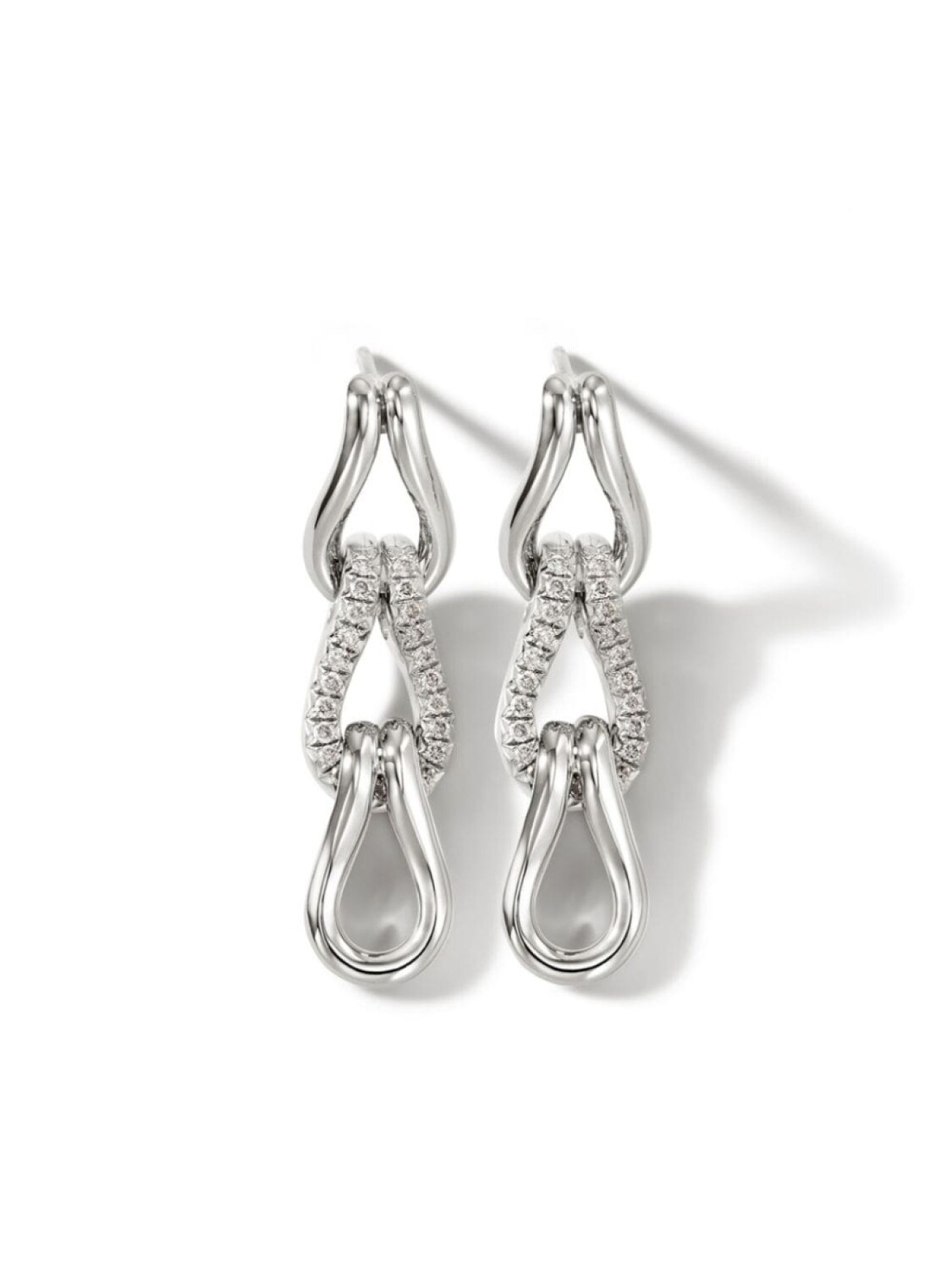 

Серьги-подвески Surf Pavé Link John Hardy, серебряный