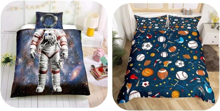 

Erosebridal, 5 предметов, пододеяльник с космонавтом и шариками + наволочка (без одеяла)